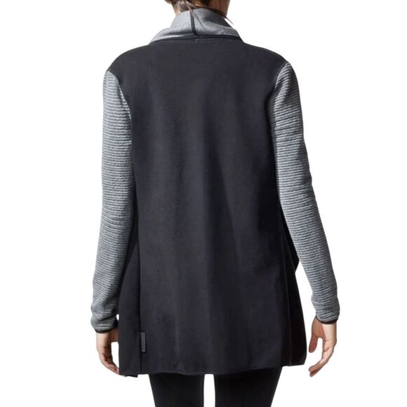 MICHI Black Gray Open-Front Draped Collar Jacket Size S - Picture 9 of 11